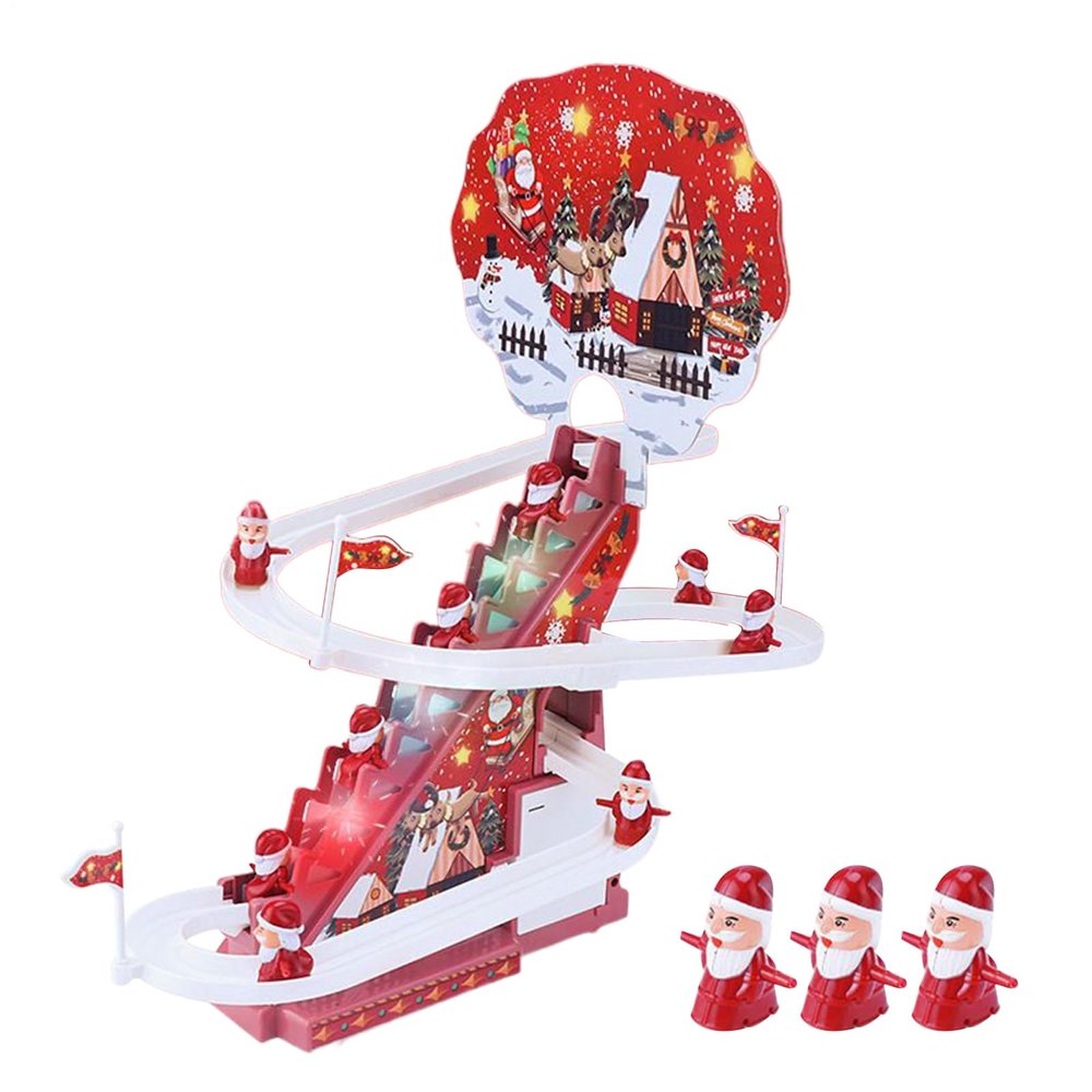 Climbing Santa Claus Toy - abs led Track Game, Autonomous Musical Stair Racer, Electric Holiday Figure | Animated Festive Decoration for Bedroom Desk Shelf Children Boys Room Display