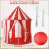 Capoda Circus Tent 41 x 41 x 45 Inch Large Red and White Striped Playhouse Carnival Party Supplies Decorations for Play and Games Indoor and Outdoor Holiday Camping Activities view 2