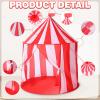 Capoda Circus Tent 41 x 41 x 45 Inch Large Red and White Striped Playhouse Carnival Party Supplies Decorations for Play and Games Indoor and Outdoor Holiday Camping Activities view 3