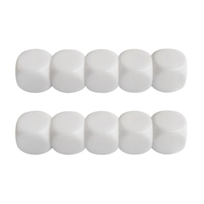 10Pcs 16mm Acrylic Dices with Smoothed Top Round Six Sided White Cube Game Teaching Cube Six Sided Dices with Round Corners