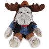 DolliBu Moose with Clothes Stuffed Animal Cowboy Plush with Name Personalization - Western-Themed Moose Plush with Cute Cowboy Costume Denim Shirt Vest, Bandana, Leather Pants, and Hat - 10 Inches view 1