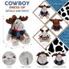 DolliBu Moose with Clothes Stuffed Animal Cowboy Plush with Name Personalization - Western-Themed Moose Plush with Cute Cowboy Costume Denim Shirt Vest, Bandana, Leather Pants, and Hat - 10 Inches view 4