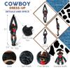 DolliBu Long Arms Black Bear Stuffed Animal Cowboy Plush with Name Personalization - Western-Themed Bear Plush with Cute Cowboy Costume Denim Shirt Vest, Bandana, Leather Pants, and Hat - 21 Inches view 4
