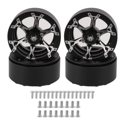 1.9in RC Beadlock Wheel Rims, Aluminum Alloy Beadlock Wheel Rim Set, High Hardness Reusable Design with 32 Screws, Precise Replacement for Axial SCX10 Redcat HSP Tamiy