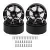 1.9in RC Beadlock Wheel Rims, Aluminum Alloy Beadlock Wheel Rim Set, High Hardness Reusable Design with 32 Screws, Precise Replacement for Axial SCX10 Redcat HSP Tamiy view 1