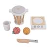 CHICIRIS Toy Kitchen Accessories, Beech Wood Fruit Juicer Maker with Pretend Cutting for Kids Kitchen Role Play, Interactive Play Toys with Smoothie Blender and Fruit for view 2