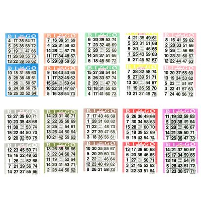 American Games Bingo Paper Game Cards - 2 Cards - 10 Sheets - 50 Books per Pack - 10 Colors, Made in USA