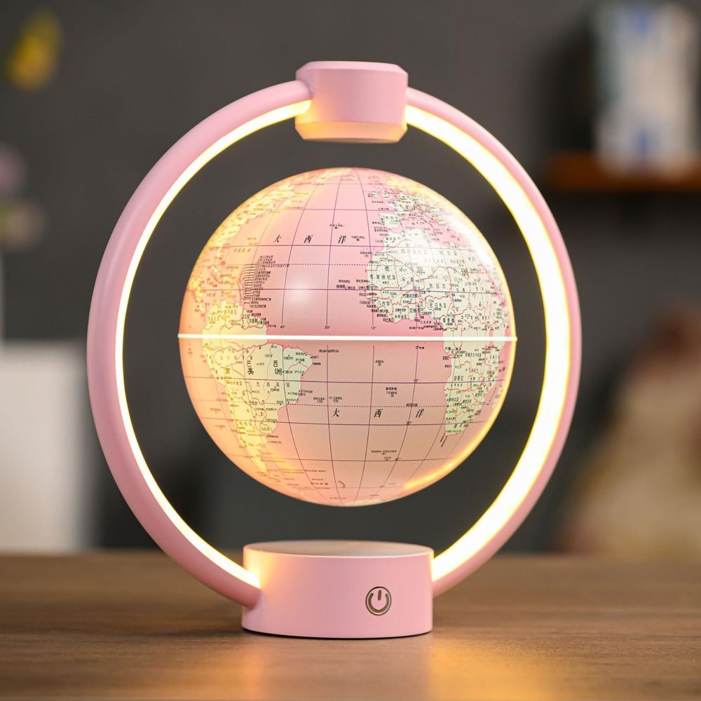 6-inch magnetic levitation globe, floating world map with desktop decoration, cool office tools and unique gifts for men, women, fathers, teachers, boyfriends, birthdays, Christmas home decoration