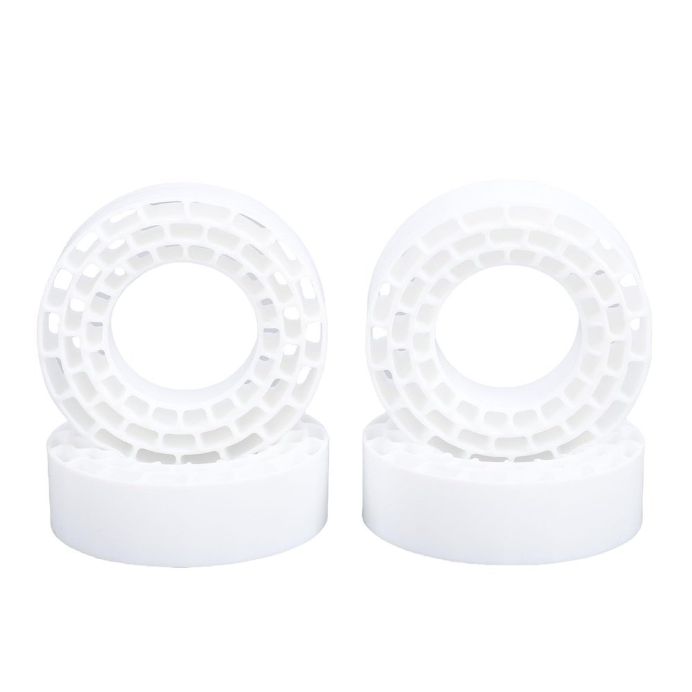 CHICIRIS Tire Inserts 1.55 Inch Wheel Tire Inserts, Enhanced Stability & Shock Absorption for RC Cars, Double Layer Silicone Design for Mud Water and Sand Terrain (White)