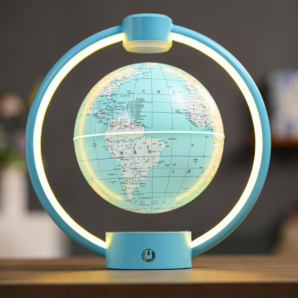 6-inch magnetic levitation globe, floating world map with desktop decoration, cool office tools and unique gifts for men, women, fathers, teachers, boyfriends, birthdays, Christmas home decoration