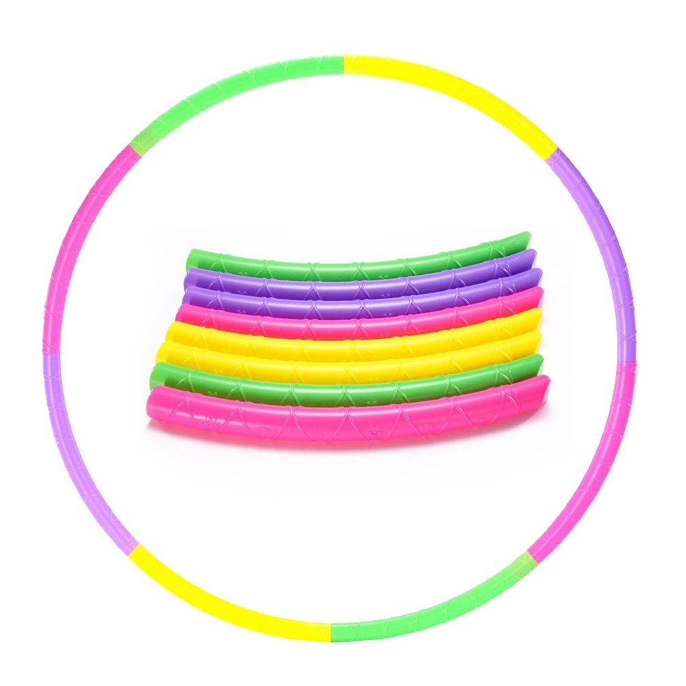 75cm Exercise Hoop for Kids,Detachable and Adjustable Weight Kids Exercise Hoop, Multicolor Plastic Sports Play Hoop