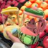 Oreilet Juicer Plush Toy, Cute Stuffed Soft Cartoon Pendant with Interchangeable Fruit Accessory, Drawstring Rotating Plush Keychains for Kids Bag (Watermelon) view 2