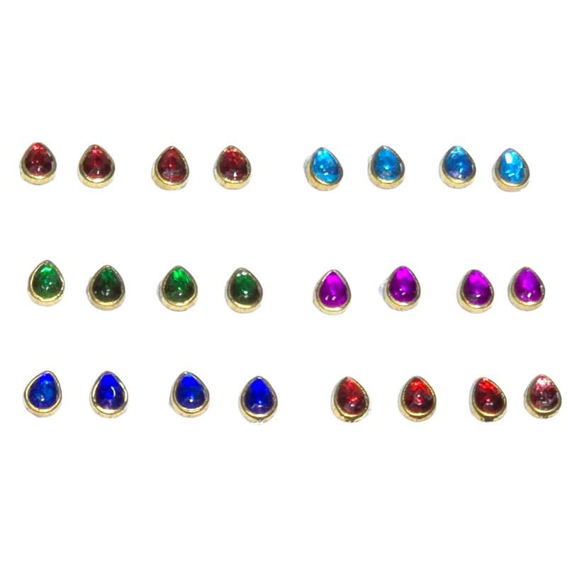 Basuri Creation Laddu Gopal Beautiful Deity Earings/Deity Tops for All Idols/Mix Colours/Set of 6 (Size7no) 2216