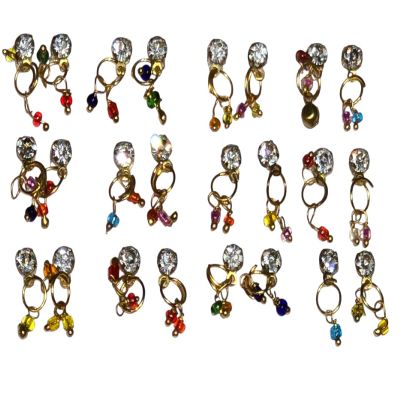Basuri Creation Laddu Gopal Beautiful Deity Earings/Deity Tops for All Idols/Mix Colours/Set of 6 (Size 8no) 2211