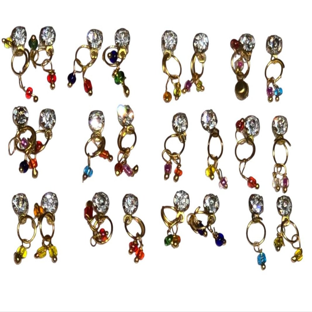 Basuri Creation Laddu Gopal Beautiful Deity Earings/Deity Tops for All Idols/Mix Colours/Set of 6 (Size 8no) 2211