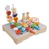 CHICIRIS Wooden Kids BBQ Playset, Safe Pretend Grill Cooking Toy with Accessories for Outdoor Play and Social Skills Development 3+ Years Old view 2