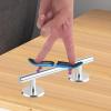 JISADER Fingerboards Round Rails Finger Skateboard Rail Stainless Steel Educational Toy Professional Creative Accessory Obstacle Rail, Silver 15 cm view 3