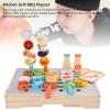 Diydeg Wooden Kids BBQ Grill Playset, Multifunction Simulation Kitchen Toy with 25 PCS Food and Grilling Tools, Toddlers Boys Girls Age 3+ view 3
