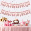 16 Banner Happy 16th Birthday Banner Girls Birthday Party Decorations Bunting Hanging Garland For Girls' 16 Sixteen Years Theme Party Decoration Photo Backdrop Rose Gold view 2