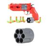 Bundle of Rekt Jury Revolver CO2-Powered Foam Dart Blaster Pistol Gun, Red + Umarex Rekt Jury 6-Dart Cylinders for The Jury Revolver, Pack of 2, Multi, One Size view 1