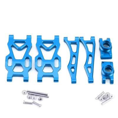 BOQEXSS RC Car Swing Arm for SCY for JJRC 16101 16102 16103 16104 16106 16201 1/16 RC Car Parts Metal Upgrade Front Rear for Up Down for Swing Arm Steering Cup(Rear Blue)