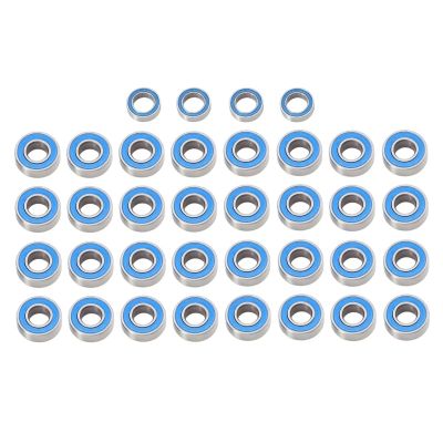 RC Car Accessories Compatible with Tamiya GF-02 Remote Control Car Upgrades Parts Replacement Accessories 36pcs Sealed Bearing Kit(Blue)
