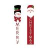 1 Pair Christmas Hanging Banner, Merry Christmas Doorway Decor With Cute Santa Claus And Snowman view 1