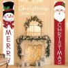 1 Pair Christmas Hanging Banner, Merry Christmas Doorway Decor With Cute Santa Claus And Snowman view 3