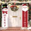 1 Pair Christmas Hanging Banner, Merry Christmas Doorway Decor With Cute Santa Claus And Snowman view 4