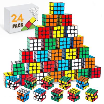 24 Pack Mini Speed Cube Party Favors, 1.18in 3x3 Magic Cube School Rewards & Classroom Prize for Students,Stress Relief Toys Easter Christmas Stocking Goody Bag Filler