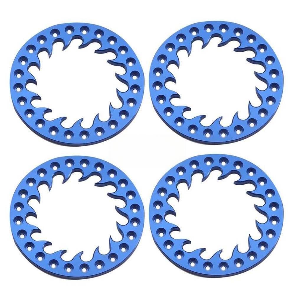 4PCS Aluminum 1.9 Inch Beadlock Wheel Outer Ring Compatible with 1 10 Scale RC Crawler and TRX6 CC01 1 9 Wheels Hub(G-3)