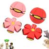 2026 New Children's Bouncing Ball, Magic Metaball, Magic Flying Saucer, Bouncy Ball, Parent-Child Interaction, Dual Form Freely Switchable, with 6 Light (Red + Macaron Pink) view 1