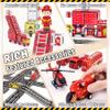 141PCS Magnetic Tiles for kids, Fire Rescue Theme Magnet Tiles with Fire Station & Fire Rescue Vehicles, STEM Magnetic Tiles for Kids Ages 4-8, Preschool Educational Building Toys for Boys & Girls view 3