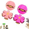 2026 New Children's Bouncing Ball, Magic Metaball, Magic Flying Saucer, Bouncy Ball, Parent-Child Interaction, Dual Form Freely Switchable, with 6 Light (Rose red + Macaron Pink) view 1