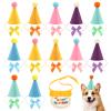 12pcs Mini Party Hats for Stuffed Animals, Felt Cone Hats Dolls Dog Cat Rabbit Puppies Assorted Animal Birthday Party Decorations view 1