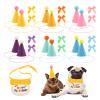 12pcs Mini Party Hats for Stuffed Animals, Felt Cone Hats Dolls Dog Cat Rabbit Puppies Assorted Animal Birthday Party Decorations view 3