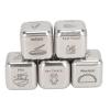 5Pcs Set, Funny Stainless Steel Food Decision Dice, Unique Valentine Birthday Gift, Portable Date Night Dice for Couples Families Friends, with Engraved Icons for Easy view 1