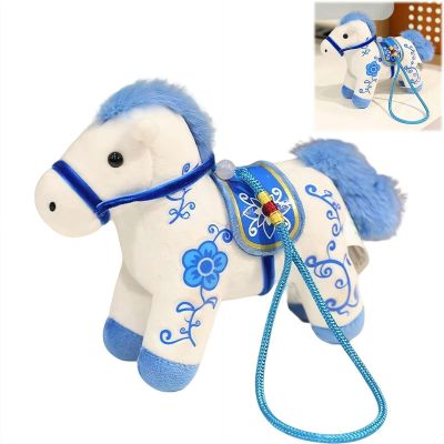 2026 Year of The Horse Chinese New Year Ornaments,Chinese Zodiac Horse Pendant Statues Plush Toy Chines-e New Yea-r Mascot Figurine Stuffed Animal for Spring Festival Home Decor (White)
