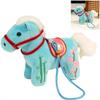 2026 Year of The Horse Chinese New Year Ornaments,Chinese Zodiac Horse Pendant Statues Plush Toy Chines-e New Yea-r Mascot Figurine Stuffed Animal for Spring Festival Home Decor (Blue) view 1