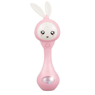 CCYLEZ Baby Rattle Light Up Musical Toy for Infant Handeye Coordination, Multimode Teether Rattle Musical Stick for Kids, ABS Material Blue Size 21.5 * 5.*6cm (Pink)