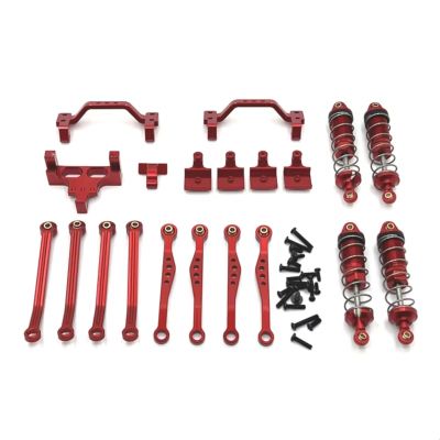 RC Car Shock Absorber For WPL C64 C74-1 JA11 RC Car Parts Metal Upgraded Rod Suspension Frame Servo For Seat Shock Absorber(Red)