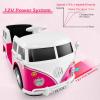 Licensed Volkswagen 12V Kids Ride on Car by INFANS with Cup Holder, LED Headlight, Music & Horn, Kids Electric Vehicles Bus for 3-6 Years Old (Pink) view 4