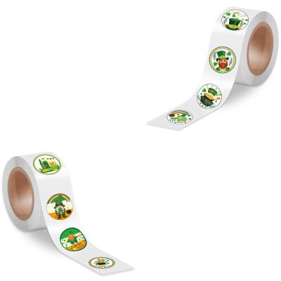 1000 Pcs Happy St Patricks Stickers Leprechaun Gnome Shamrock Decal 16 Designs Lucky Leaf Clover Stickers for Kids Irish Party Supplies Reward Gift Bag Envelopes Water Bottle Scrapbooking Cards