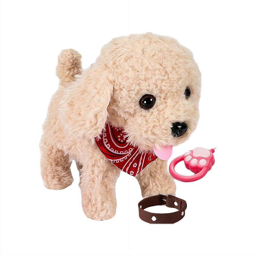 2026 New Upgrade Walking Barking Toy Dog, Plush Toy Puppy, Realistic Electronic Interactive Dog, Walking/Barking/Repeating/Tail Wagging, Stuffed Robot ToyDog for Kids