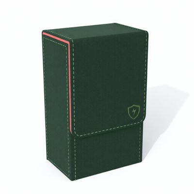 Boltquan Green Tarot Card Holder with Red Interior Fold-Top Case with Magnetic Lid Closure Fits Standard Tarot Decks Outer Dimensions 5.39 x 3.38 x 2 Inches (Green-Red)