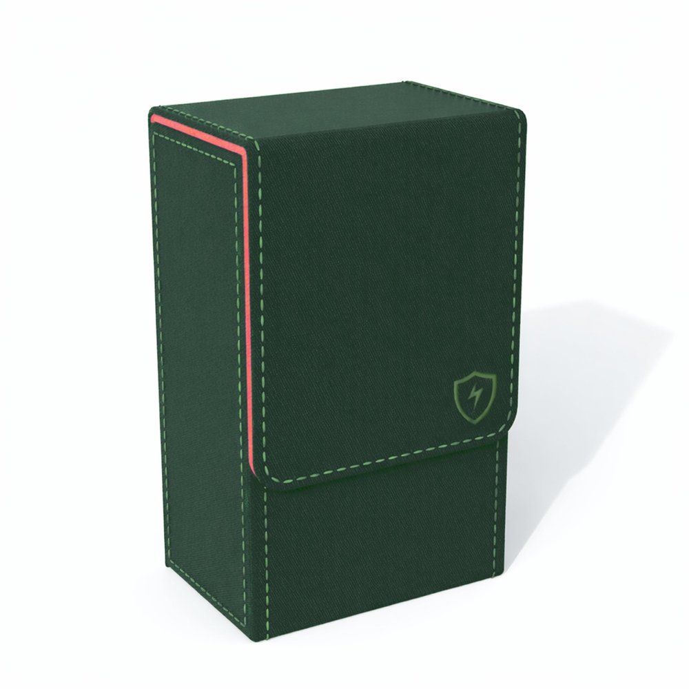 Boltquan Green Tarot Card Holder with Red Interior Fold-Top Case with Magnetic Lid Closure Fits Standard Tarot Decks Outer Dimensions 5.39 x 3.38 x 2 Inches (Green-Red)