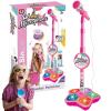 The All-in-One Microphone Toy, Portable Kids Karaoke Machine, Kids Microphones with Stand with Music & Colorful Light, Guitar Toys Birthday for Girls Boys (Pink, Microphone) view 1