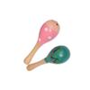 2Pcs Wooden Maracas Mini Wooden Ball Sand Hammer Baby Rattle Shaker Musical Sound Toy for Kids Random Color view 2