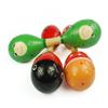 2Pcs Wooden Maracas Mini Wooden Ball Sand Hammer Baby Rattle Shaker Musical Sound Toy for Kids Random Color view 3