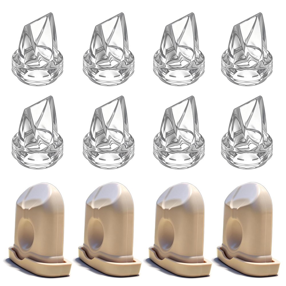 12PCS Breast Pump Parts, 8PCS Duckbill Valves and 4pcs Silicone Diaphragm Compatible with eufy S1 Pro / S1 / E10 / E20 Wearable Breast Pump, Replace for eufy Pump Parts, Not Original Accessories